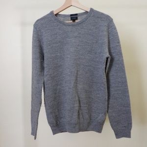 Small Grey Slim Rustic Merino Elbow-Patch Sweater
